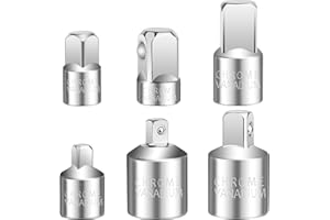 VMUTGA 6 sztuk adapterów nasadowych, zestaw adapterów, adapter z grzechotką redukcyjną 1/2„ do 3/8”, 3/8„ do 1/2”, 1/2„ do 1/4”, 1/4„ do 1/2”, 1/4„ do 3/8”, 3/8„ do 1/4”, adaptery do nasadek i końcówek