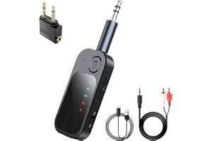CAREHABI Transmetteur Récepteur Bluetooth 5.4, Emetteur Bluetooth Sans Fil 2 en 1, Admite 2 AirPods/Auriculares, récepteur Audio pour TV, Home stéréo, Casque, Haut-parleurs, ordinateur Portable, Autor