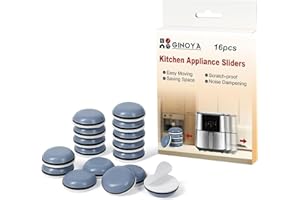 GINOYA 16 Stück Unsichtbares Gleiter, Rollen für Küchengeräte Kompatibel mit Smart Küchenmaschine für Thermomix TM5,TM6 Heißluftfritteuse, Brotmaschine, Mixer, Hilfsmixer, Topf (Blau)