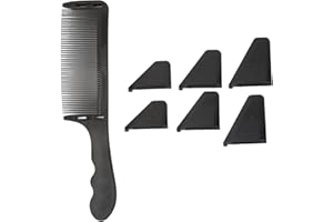 TOPIKY Zakrzywiony grzebień do Strzyżenia Fryzjerskiego, Płaskie Grzebienie do Strzyżenia Fryzjerskie Grzebienie do Strzyżenia Włosów Odporne na Ciepło, grzebień Fryzjerski Fade, Płaski (Czarny)