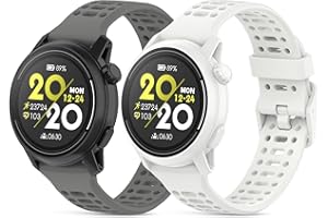 CHULN 2 Pièces Bracelet pour Coros Pace 3/Apex 2 Pro/Apex Pro/Apex 46mm, 22mm Réglable Souple Silicone Sport Replacement Band pour Coros Pace 3.