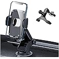 CGEAMDY 2-in-1 Suction Cup Car Phone Mount, Cell Phone Holder for Windshield, Dashboard, Air Vent, Automobile Cradles, Car Interior Accessories, Compatible for 4.7-6.8 iPhone 12/11/Pro and More