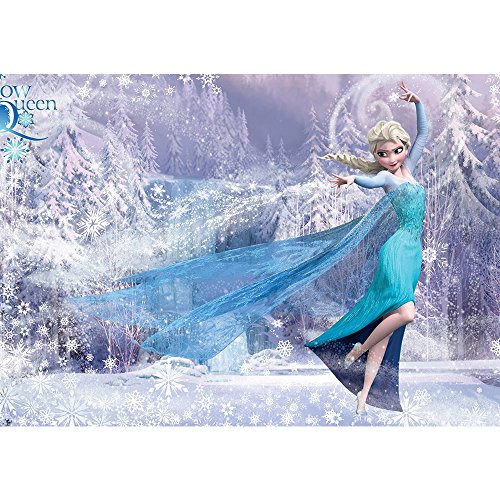 Vlies Fototapete PREMIUM PLUS Wand Foto Tapete Wand Bild Vliestapete - Eiskönigin Elsa Anna Vektorgrafik Disney Mädchen Kindertapete - no. 2766, Größe: 416 x 254cm Vlies