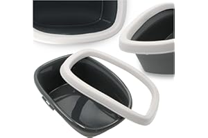 DOMEE Wysoka Kuweta Toaleta dla Kota Kociąt Kotów Otwarta Mała 43 cm Ramka Półzamknięta z Wysokim Bokiem Nocnik Antyrozpryskowa Piaskownica