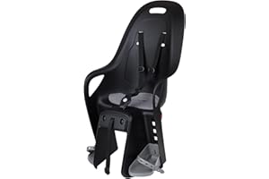POLISPORT 8408200002 - Rear Bicycle Child Seat Koari For Luggage Carrier – Minimalistic and Tool-Free Carrier Mount Design,and Comfort for Children Aged 9 Months to 6 Years, Black/Grey