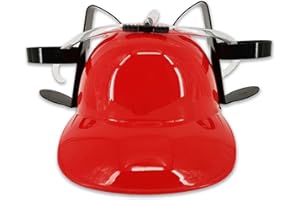Pohotobooth Props Ltd Drinking Helmet Pop and Soda Hat Hand-Free Can Holder With Straw