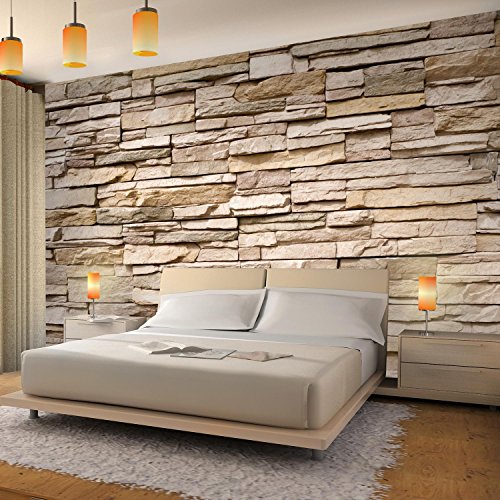 Fototapete Steinwand 352 x 250 cm – Vliestapete – Wandtapete – Vlies Phototapete – Wand – Wandbilder XXL – !!! 100% MADE IN GERMANY !!! Runa Tapete 9019011b - 3