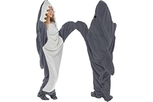 PEKMAR hai decke zum anziehen, Hai Decke für Erwachsene, Shark Blanket Zum Anziehen Flanell, Gemütlicher Hai Schlafsack, Niedlicher Hai Einteiler Schlafanzug, Hai-Liebhaber