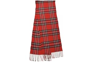 FIDRA FASHION ACCESSORIES Fidra Scottish Red Tartan Checked Scarf 195 x 25cm.48 hour UK delivery.
