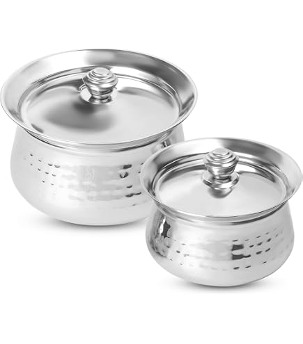 Zap Impex Lot de 3 cuillères de service indiennes en acier inoxydable avec finition cuivre