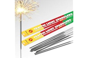 Inevitable Party Pack of 10 x 45cm (18") Traffic Light Sparklers | Colour Changing Effect Sparklers | Gold, Red and Green (10)