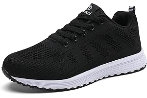 MINBEI Baskets Femmes Chaussures de Running Respirantes pour Femme Chaussures de Sport pour Femme Athlétiques Légères Lacer Plat Noir Bleu Rose 35-44 EU