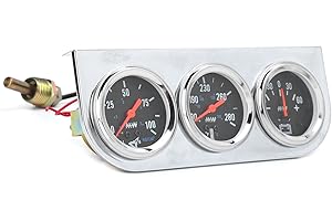 AKOZON Triple Jauge Universelle Ensemble 3-en-1 Température de Température de Température D'huile Memaire D'ampli pour Voitures Camion 12V