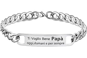 LUODAN Bracciale Papà Ti Voglio Bene Regalo Per Papà Regalo per la Festa del Papà Bracciale Regalo di Compleanno per Uomo il mio Miglior Papa regalo zio nonno Fratello padrino
