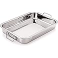 Dynore Stainless Steel Lasagna Tray with Handle for Serving Any Foods (35.5 cm x 27 cm)