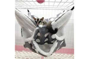 ‎LUCKXING Nagetier Hängematte, Kuschelbett Für Nager, Aufhängen Kleintierkäfig Warm Hängematte Schaukel Mit Drei Taschen Schlafsack, Für Ratten, Papageien, Totoro Hamster, Chinchillas, Meerschweinchen Usw