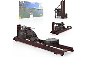 Neezee Vogatore, Vogatore Professionale Per Casa Pieghevole Ad Acqua, Vogatore Ad Acqua in Legno Massello Durevole con Display LCD, Salvaspazio e Facile da Spostare