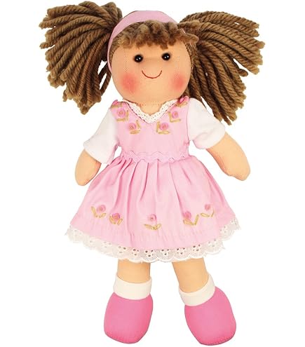 Bigjigs Toys Jasmin – Weiche Stoffpuppe, 25 Cm | Pinkes Tutu & Lächelndes Gesicht | Perfekt Zum Kuscheln & Für Rollenspiele