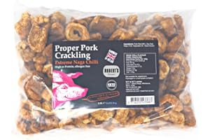 SCT SAVOURY CRUNCHY TREATS & SWEET CANDY TREATS Proper Pork Crackling - 1.5L Refill Bag – Available in Multiple Flavours - Keto-friendly, Allergen-Free, Low Carb & High Protein, Handmade in Britain (Extreme Naga Chilli)