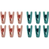 Huub hanger &Ccedil;amaşır Mandalı, Yaysız Plastik, Paslanmaz, Dayanıklı, Renkli, 12 Adet (12, Pembe - Mavi)