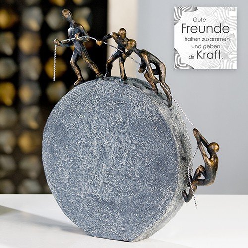Moderne Skulptur LIFTING aus Poly bronzefinish Höhe 35,5 cm Breite 31,5 cm