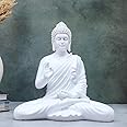 The Advitya Polymarble Big Buddha Statues for Living Room|Lord Budh Figurine/Idol/Statue Gift Items Showpiece for Home Decor Office - 14 Inch (White)