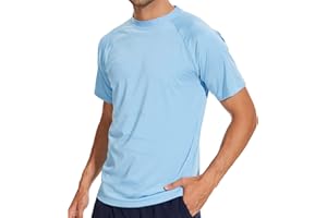 Arcweg Rashguard Herren Kurzarm Shirt UV Schutz T-Shirt Elastisch Schnelltrocknend Sun Shirt UPF 50 Tops Funktionsshirt Fitness Shirt Rash Vest zum Surf Laufen Angeln Wandern M-3XL