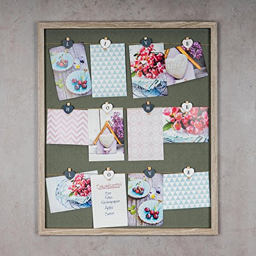 Bilderrahmen für 12 Fotos mit Klammern Live Home Love Weiß Holz Fotocollage Fotorahmen Collage Fotogalerie Fotocollage Postkartenhalter Kordel Schnur Band - 2
