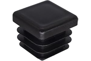SKIR'CO (20 szt.) Zatyczki plastikowe kwadratowe 20 x 20 mm, Zaślepki do rur matowych, Wkładki do rur kwadratowych, Zatyczki do słupków ogrodzeniowych, Czarny RAL 9005