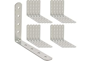 OMIDEAS 20 x Staffe Angolari (100 x 100 x 16) Squadrette Angolari Metallo 90 Gradi Supporti Angolo Retto Staffe in Acciaio Mensola di Legno Tavolo Sedia