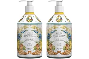 MIDEFA 2x Le Maioliche - SICILIAN ORANGE BLOSSOM - SAPONE LIQUIDO MANI 500 ml - MADE IN ITALY - Note di Fiori di Arancio, Scorze di Limone, Mandarino, Legno di Cedro + in OMAGGIO 2 Tisane Viropa