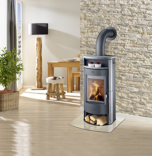 FIREPLACE Kaminofen Prag, Naturstein, 6 kW, Panoramasichtscheibe