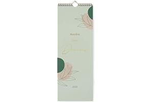 KIND OF HAZEL® Wandkalender 2025 "Manifest your Dreams" Khaki I Familienkalender 2025 3 Spalten mit Goldfolienprägung I Kalender Familienplaner 2025 | Kalender 2025 Familien Organizer Paarkalender