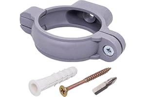 SKIR'CO (2 piezas) Abrazaderas de plástico gris para tubos de 50 mm, soporte de plástico para tuberías, soportes de tuberías, abrazaderas de tubería