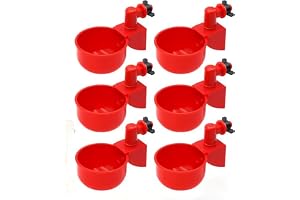 Bethlehem Automatic Chicken Water Cups, Poultry Water Feeder Suitable for Chicks, Duck, Goose, Turkey and Bunny, Poultry Water Feeder Kit (Pack of 6)