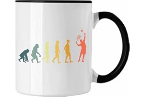 Trendation - Tennis Tasse Geschenk für Tennisspieler mit Spruch für Männer Frauen Herzschlag Tennis-Trainer Coach (Schwarz)