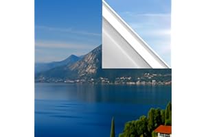 ETNIC ART Película para Ventanas de Espejo, TAMBIÉN EN TAMAÑOS Grandes (120 x 120 cm), Unidireccional, Reflectante, Privacidad, Blackout, UV 99%, Regulación de Calor, Vidrio (Plata - SIN Adhesivo)