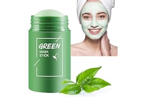 ZUOFAN Green Mask Stick, Bâton de masque au thé vert, Nettoie en Profondeur les Pores Purifiant, Pour tous les types de peau femmes hommes