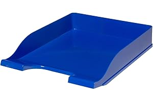 BANTEX Dokumentenablage, Schreibtischablage, Schreibtisch Organizer, Bürobedarf, Büromaterial, Briefablage für A4 Dokument, Briefkorb, Papier-Organizer, 6 Stück-Packung, BLAU, 400050166