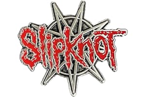 ABONITON Slipknot 9 Pointed Star Logo Metal Pin Badge Brooch Red Letters Music Metal Brooch Enamel Pin Brooches Metal Badges Lapel Pins Denim Jacket Jewelry Accessories Gifts