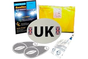 Family Motoring & Leisure Headlamp Beam Deflectors + Travel Kit For Driving Abroad- Kit A