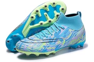 WOWEI Chaussures de Football Homme Crampons Professionnel Spike Chaussure de Foot Enfant Antidérapant Entrainement Chaussures de Sport pour Garçon High Top Chaussure Football