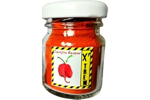 X'TREM 45ml x CAROLINA REAPER en POUDRE piments entiers écrasés piment le plus fort du monde