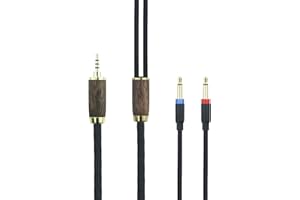 HANSNBY Cavo bilanciato da 2,5 mm 6N OCC rame placcato argento cavo compatibile con Denon AH-D600, AH-D7200, AH-D7100, AH-D9200, AH-D5200, Meze 99 Classics, Focal Elear cuffie in legno di noce Shell