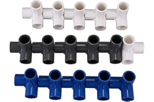 Jcevium 190548 - 16 piezas de plástico PVC de 20 mm, junta de 3 vías para riego de jardín, herramientas de tubo de riego, azul, gris y blanco