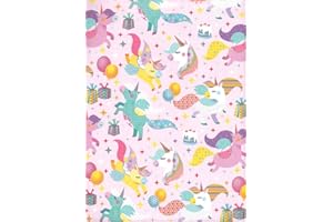 ARKRAFT carta da regalo 3 fogli formato 90 x 65 cm prodotto FSC confezione senza plastica bambina unicorno arcobaleni (18-9173)