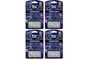 Perfect Scents Plug In Refill Air Freshener - Compatible with 3volution Long Lasting Fragrance + FabFinds Oil Burner(1 Pack= 3X20ml) (Peaceful Night, 4 Pack)