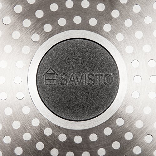 Savisto 28cm Premium Aluminiumguss Antihaftbeschichtete Grill Pfanne für Gas, Induktions & Elektronischen Herd mit abnehmbaren Griff - 8
