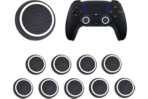 TREETRIBE 10 Pcs Silicone Thumb Grip Caps,Silicone Analog Stick Thumb Grip Caps Cover Joystick Controller Performance Replacement Thumb Grips Compatible for PS3/PS4/PS5/XBOXONE 360 Controllers