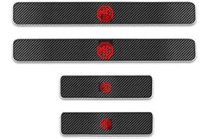 BAOZENGRY 4pcs Auto Carbon Fiber Door Sill Kick Plates, Threshold Pedal Anti Scratch Sticker Trim Protection, Car Styling Accessories,for Morris Garages Mg Zs Ev Hs Gs Gt Tf Zr 3 5 6 7 Ezs Ehs Mg3 Mg6